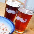 Mustache Pint Glass