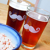 Mustache Pint Glass