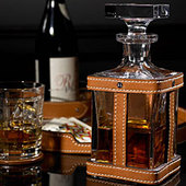 Ralph Lauren Leather-and-Crystal Decanter