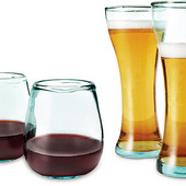 Recycled Windshield Beer & Wine Glasses