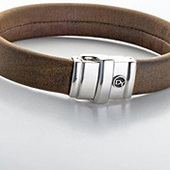 David Yurman Wide-Band Leather Bracelet